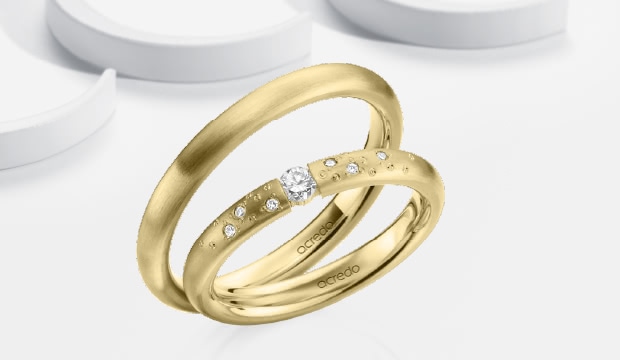 Alliances/bagues de mariage avec monture de serrage | acredo